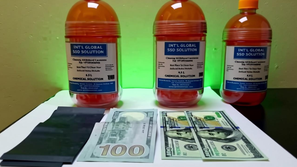 SSD, poudre d'activation pour le décapage des billets de banque